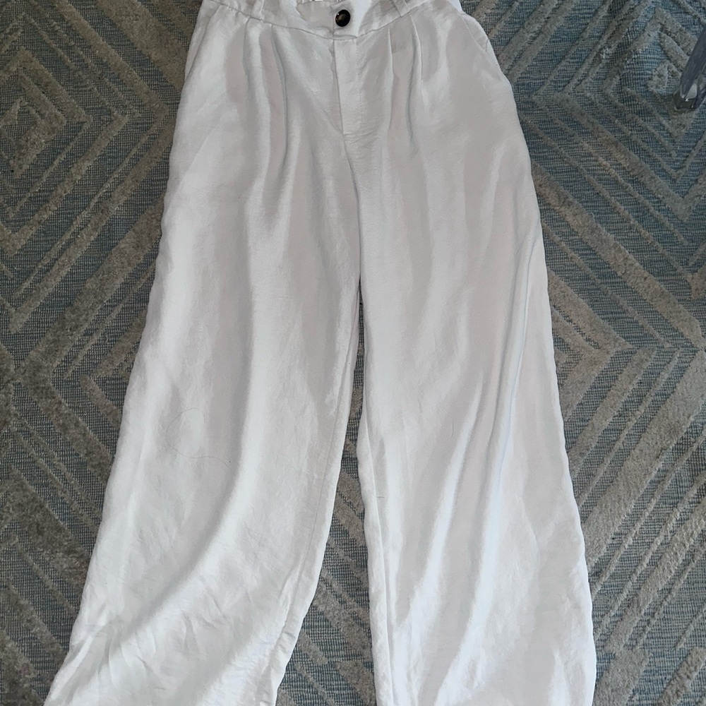 White Wide-Leg Pants